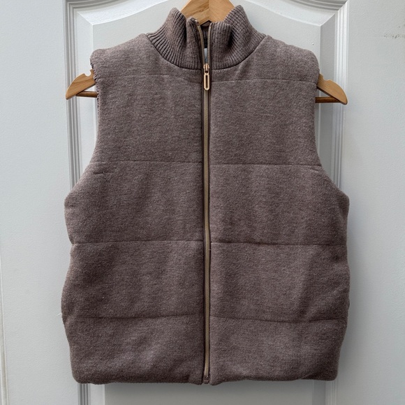 Joie taupe Brown viscose Zip Vest M - Picture 1 of 6
